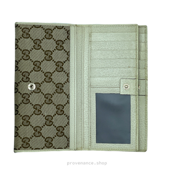 🔴 Gucci GG Canvas Long Wallet - White - Picture 6 of 11